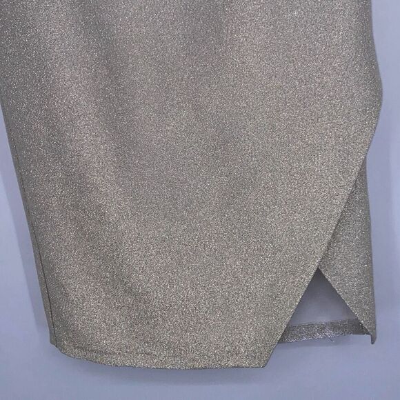 TopShop UK One Shoulder Metallic Sparkle MIDI Dress Cocktail Occasion Party Ivor - Picture 6 of 14